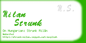 milan strunk business card